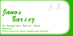 janos baricz business card